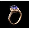 Image 3 : 2.07ct Tanzanite and Diamond Ring - 14KT Rose Gold