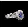 Image 2 : 14KT White Gold 1.23ct Tanzanite and Diamond Ring