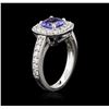 Image 3 : 14KT White Gold 1.23ct Tanzanite and Diamond Ring