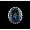 Image 1 : 14KT White Gold 35.89ct Topaz and Diamond Ring