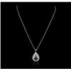 Image 3 : 14KT White Gold 1.88ct Tanzanite and Diamond Pendant With Chain
