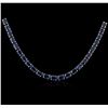 Image 2 : 14KT White Gold 36.62ctw Blue Sapphire Necklace
