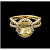 Image 1 : 2.37ct Yellow Sapphire and Diamond Ring - 14KT Yellow Gold