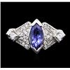 Image 1 : 14KT White Gold 1.04ct Tanzanite and Diamond Ring