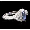 Image 2 : 14KT White Gold 1.04ct Tanzanite and Diamond Ring