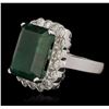 Image 2 : 14KT White Gold 11.74ct Emerald and Diamond Ring