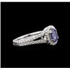 Image 2 : 0.90ct Tanzanite and Diamond Ring - 18KT White Gold