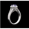 Image 3 : 0.90ct Tanzanite and Diamond Ring - 18KT White Gold