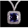 Image 2 : 18KT White Gold 12.86ct Tanzanite and Diamond Necklace