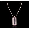 Image 1 : 14KT Rose Gold GIA Certified 162.70ct Kunzite and Diamond Pendant With Chain