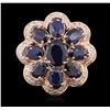 Image 1 : 14KT Rose Gold 10.37ctw Sapphire Ring