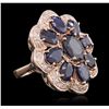 Image 2 : 14KT Rose Gold 10.37ctw Sapphire Ring