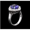Image 3 : 4.22ct Tanzanite and Diamond Ring - 14KT White Gold