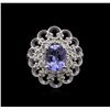 Image 1 : 14KT White Gold 2.12ct Tanzanite and Diamond Ring