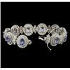 Image 3 : 14KT White Gold 11.11ctw Tanzanite and Diamond Bracelet