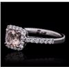 Image 2 : 14KT White Gold 0.90ct Morganite and Diamond Ring