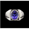 Image 1 : 3.63ct Tanzanite and Diamond Ring - 14KT White Gold