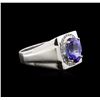 Image 2 : 3.63ct Tanzanite and Diamond Ring - 14KT White Gold