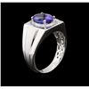 Image 3 : 3.63ct Tanzanite and Diamond Ring - 14KT White Gold