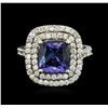Image 1 : 14KT White Gold 2.93ct Tanzanite and Diamond Ring
