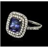 Image 2 : 14KT White Gold 2.93ct Tanzanite and Diamond Ring