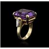 Image 3 : 14KT Yellow Gold 20.59ct Amethyst and Diamond Ring