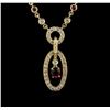 Image 2 : 1.00ctw Ruby and Diamond Necklace - 18KT Yellow Gold