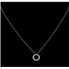 Image 2 : 0.10ctw Diamond Circle Pendant With Chain - 10KT White Gold
