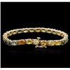 Image 2 : 14KT Yellow Gold 16.20ctw Multicolor Sapphire Bracelet