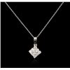 Image 2 : 14KT White Gold 0.35ct Diamond Pendant With Chain