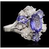 Image 2 : 14KT White Gold 3.58ct Tanzanite and Diamond Ring