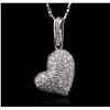 Image 1 : 14KT White Gold 0.78ctw Diamond Pendant With Chain