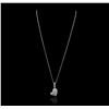 Image 2 : 14KT White Gold 0.78ctw Diamond Pendant With Chain