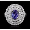 Image 1 : 18KT White Gold 2.42ct Tanzanite and Diamond Ring