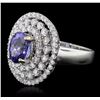 Image 2 : 18KT White Gold 2.42ct Tanzanite and Diamond Ring