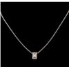 Image 2 : 0.41ctw Diamond Pendant With Chain - 18KT White Gold