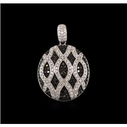 1.12ctw Black Diamond Pendant - 14KT White Gold