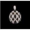 Image 1 : 1.12ctw Black Diamond Pendant - 14KT White Gold