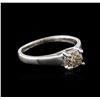 Image 2 : 14KT White Gold 0.75ct Round Cut Fancy Brown Diamond Solitaire Ring