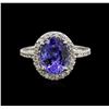 Image 1 : 2.65ct Tanzanite and Diamond Ring - 14KT White Gold