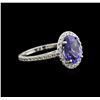 Image 2 : 2.65ct Tanzanite and Diamond Ring - 14KT White Gold