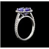 Image 3 : 2.65ct Tanzanite and Diamond Ring - 14KT White Gold
