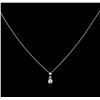 Image 1 : 14KT White Gold 0.20ct Diamond Pendant With Chain