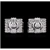 Image 1 : 18KT White Gold 0.60ctw Diamond Cuff Links