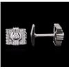 Image 2 : 18KT White Gold 0.60ctw Diamond Cuff Links