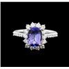Image 1 : 14KT White Gold 1.43ct Tanzanite and Diamond Ring
