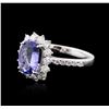 Image 2 : 14KT White Gold 1.43ct Tanzanite and Diamond Ring