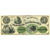 Image 1 : $3 State Bank of New Brunswick New Jersey Undated Large Note