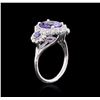 Image 3 : 14KT White Gold 3.07ct Tanzanite, Sapphire and Diamond Ring