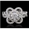 Image 1 : 18KT White Gold 2.08ctw Brilliant Cut Diamond Ring